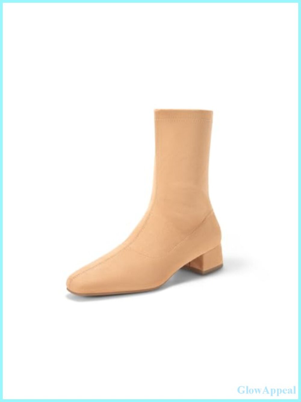 Women's Square Toe Ankle Boots Faux Suede Block Heel Zipper Booties